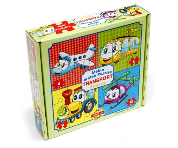 Primul meu puzzle: Transport 4 în 1 puzzle pentru copii