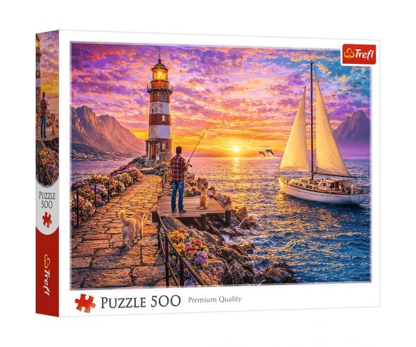 Farul în apus 500 de piese puzzle - Trefl