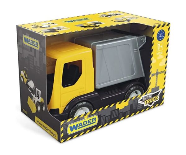 Tech Truck mașină de gunoi galbenă 26cm - Wader