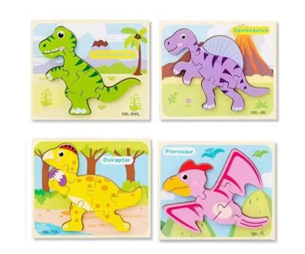 Lemn dinozaur formă puzzle mai multe variante