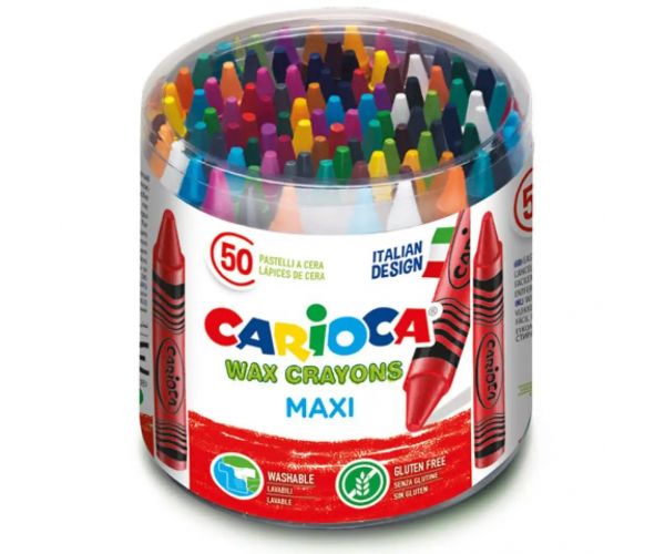 Jumbo set cretă cerată 50 bucăţi - Carioca