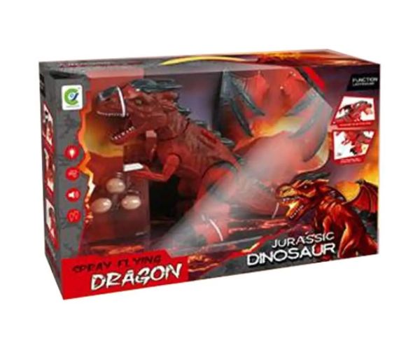 Dragon roșu terifiant cu ouă