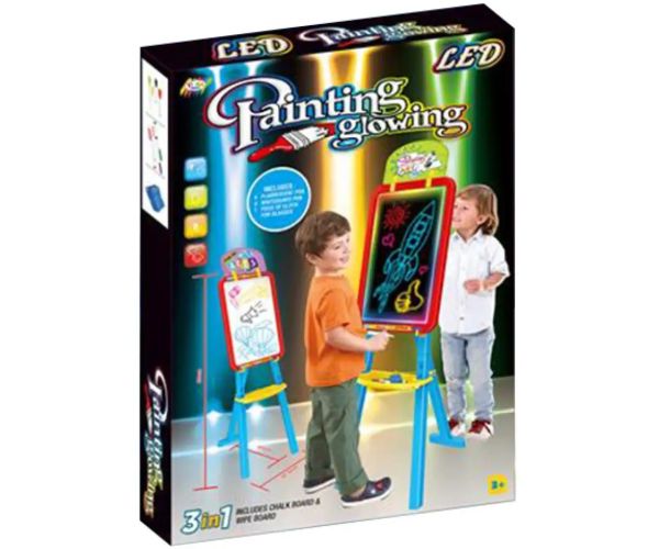 LED Painting, glowing multifuncțional 3 in 1 tablă desen culori băieți