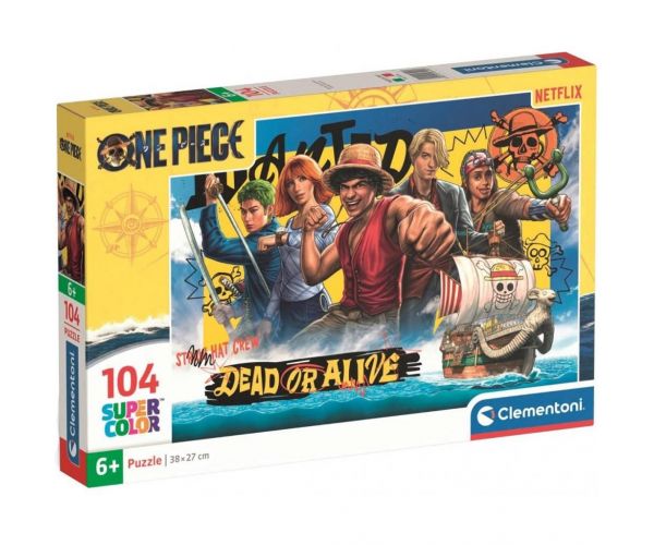 One Piece – echipa, puzzle Supercolor de 104 piese - Clementoni