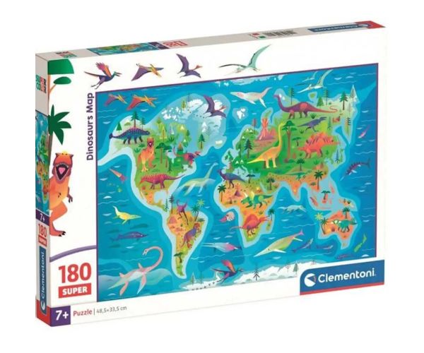 Harta dinozaurilor 180 de piese Super puzzle - Clementoni
