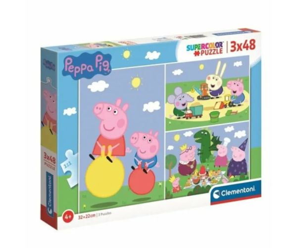 Peppa Pig 3x48 bucăți puzzle set - Clementoni