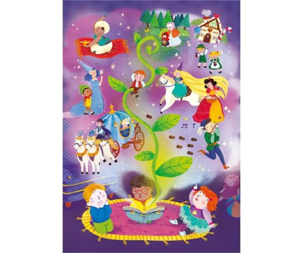 Timp de poveste Supercolor sclipici-puzzle 104 bucăți - Clementoni