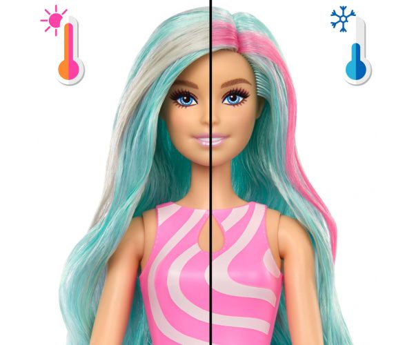 Barbie Reveal shaker parfumat serie cu păpușă cu păr turcoaz și figură de meduză - Mattel