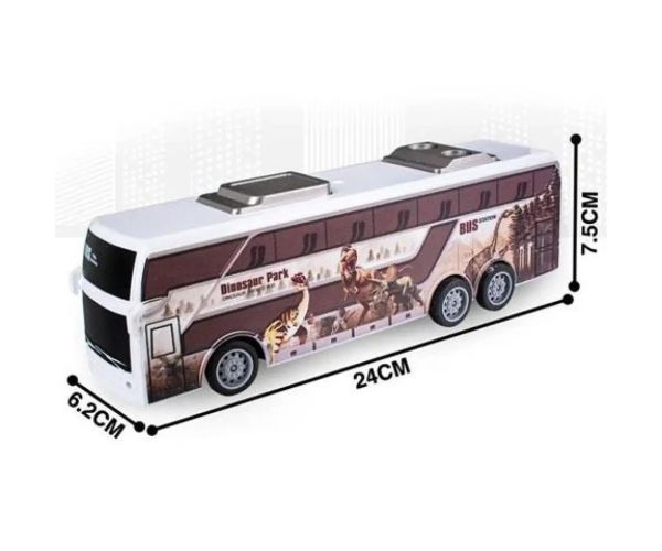Telecomandă RC Jurassic City Autobuz cu lumină 27MHz 1/32 scară 25cm