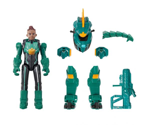 Quantum Heroes: Figurina de acțiune Dinoster Oz cu armură verde de 20 cm