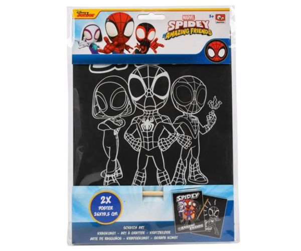 Spider-Man 2 bucăți Scratch Art set - Canenco