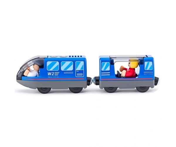 Tren electric din lemn cu marfă și figurine - Woodyland