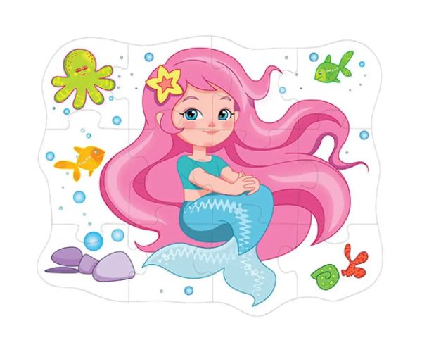 Sirenă puzzle uriaș de podea 12 bucăți