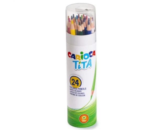 Tita 24 bucăți set creioane colorate în suport cilindric - Carioca