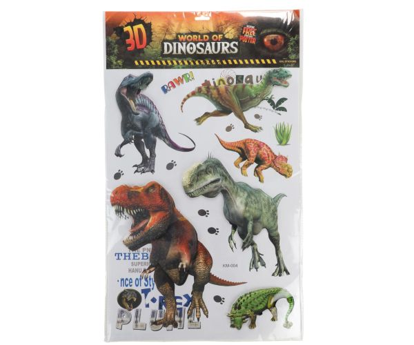 Set de autocolante de perete 3D Lumea Dinozaurilor cu poster