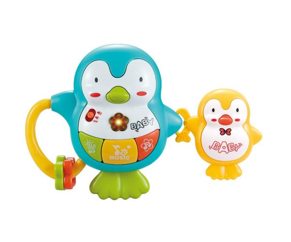 Luna: Jucărie interactivă muzicală cu pinguini BebePal cu lumină și sunet