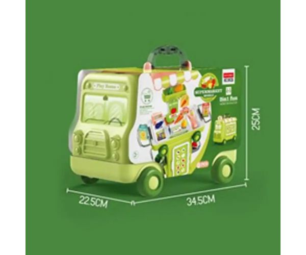 Set de joc supermarket în cutie cu roți de 37 de piese