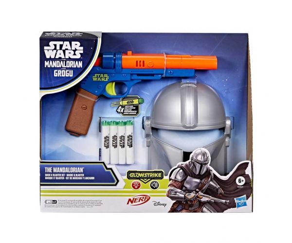 Nerf: Star Wars Masca și pistol cu săgeți din spumă Mandalorian - Hasbro