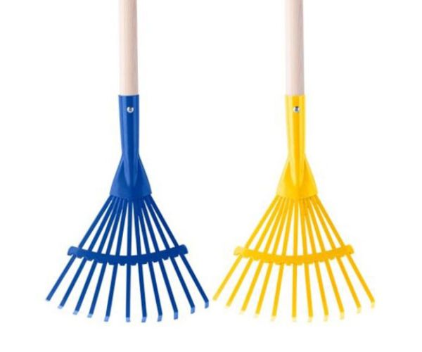 Mătură pentru frunze de grădină 80cm cu mâner lemn mai multe culori 1 bucată - Woodyland