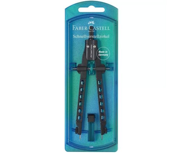 Faber-Castell: Factory perlă albastră set compas cu reglator rapid