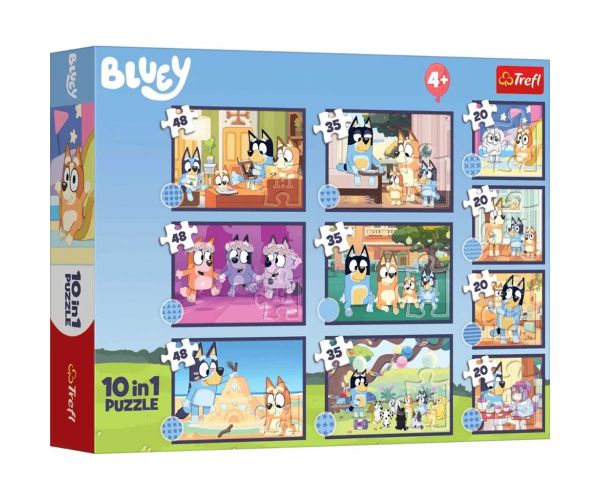Set de puzzle Bluey 10 în 1 - Trefl