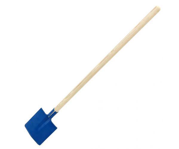 Lopată de grădină cu mâner din lemn de 75cm în culoare albastră - Woodyland