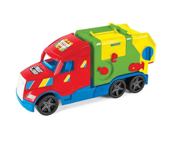 Magic Truck: mașină de gunoi fosforescent cu lămpi 60cm - Wader