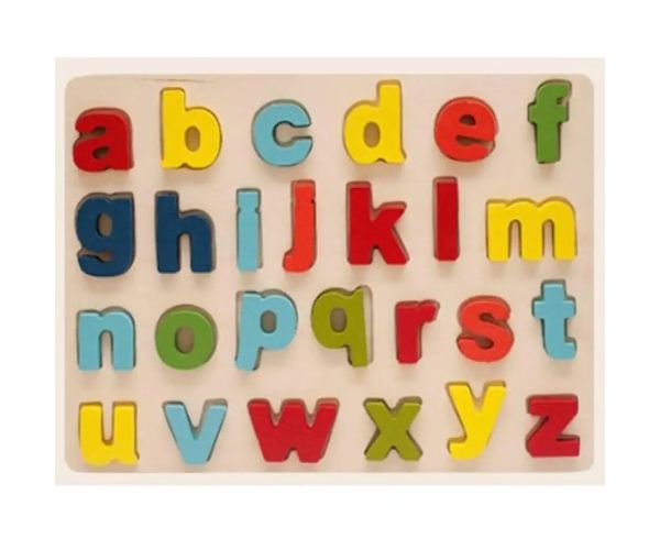 Puzzle lemn colorat cu litere mici ABC 26 bucăți set