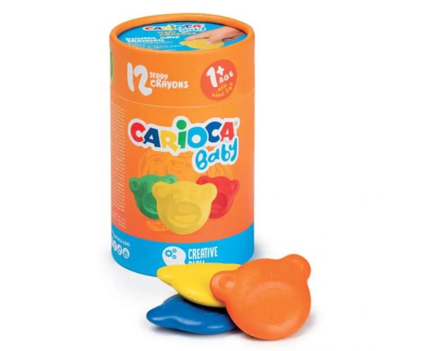 Baby Teddy în formă de ursuleț 12 bucăți set cretă cerată - Carioca
