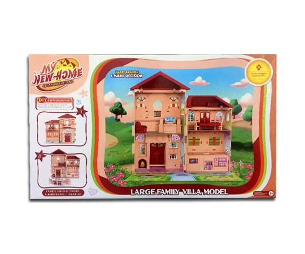 Căsuță pentru păpuși cu mobilă, sunete și lumini 33x32cm