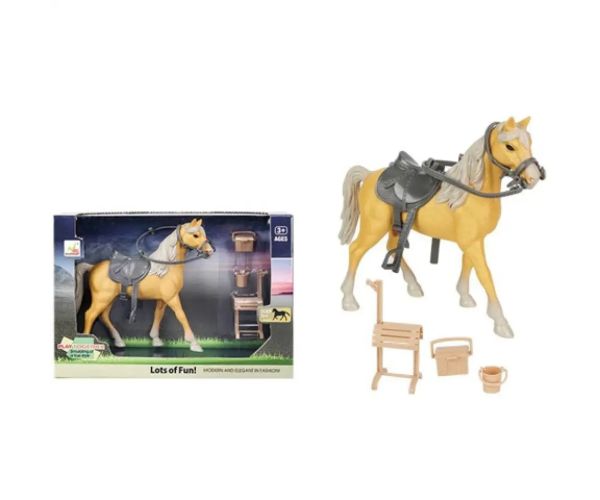 Set de joacă cai culoarea maro cu accesorii