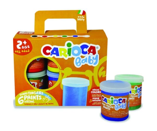 Baby vopsea pentru degete set 6 bucăţi - Carioca