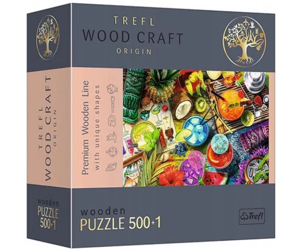 Wood Craft: Cocktailuri colorate lemn puzzle 500+1 bucăți - Trefl