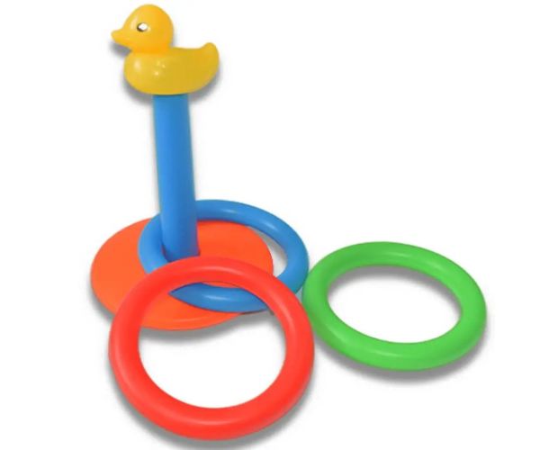 Set de joc de aruncare a cercului de rață colorat