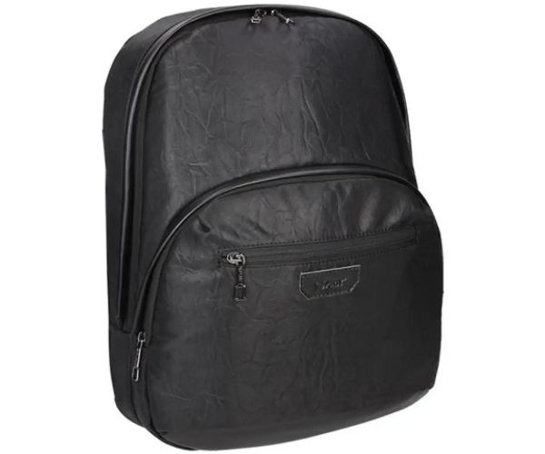 Spirit: Rucsac negru din piele artificială cu trei compartimente 41x33x7,5cm