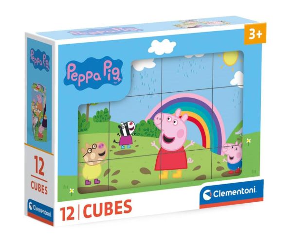 Peppa porcușor 12bucăți cuburi de poveste - Clementoni