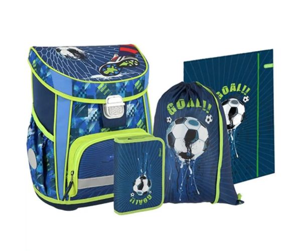 Football goal ergonomic rucsac ghiozdan cu penar set de 4 bucăți