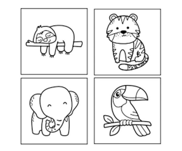 Sticker Art: Animale set abțibild se poate colora - Comansi