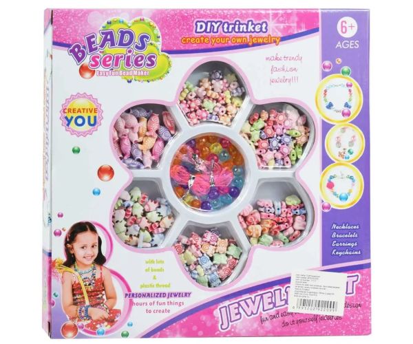 Beads Series: Set de mărgele bijuterii cu peste 100+ de margele în culori mixte