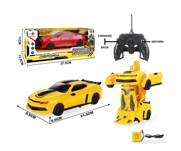 RC Camaro mașină de sport se transformă în robot 1/16 scară două culori