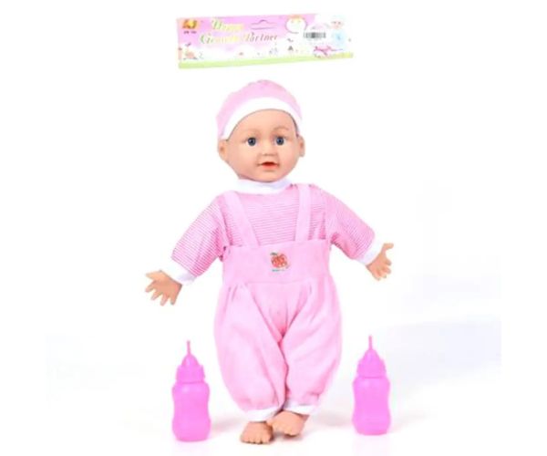 Bebeluș hrănit cu accesorii, efecte sonore 21cm
