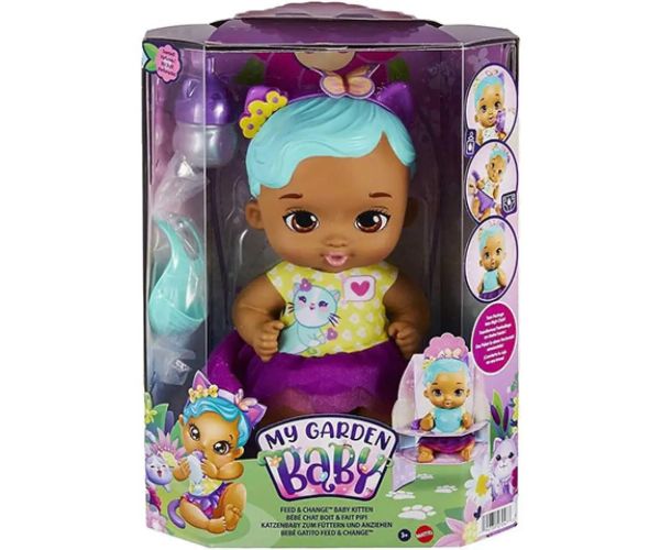 My Garden Baby: Edi-Bebi pisică turquoise păpușă 30 cm - Mattel