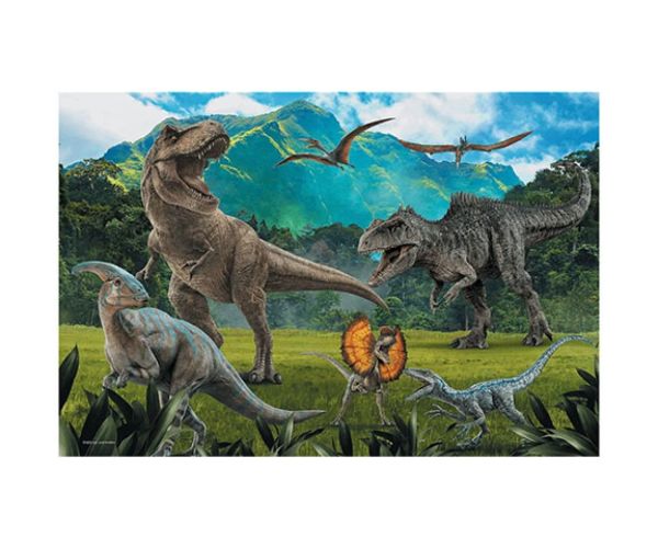 Jurassic World: Puzzle cu 100 de piese cu dinozauri din Jurassic Park - Trefl