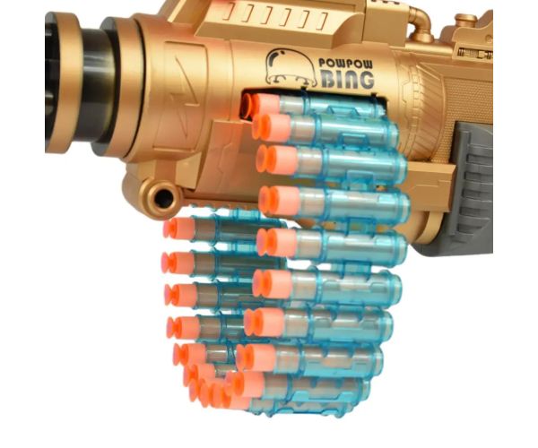 SuperShoot: Mitralieră electronică gigant cu gloanțe de burete cu cartușe și baterie de 70 cm