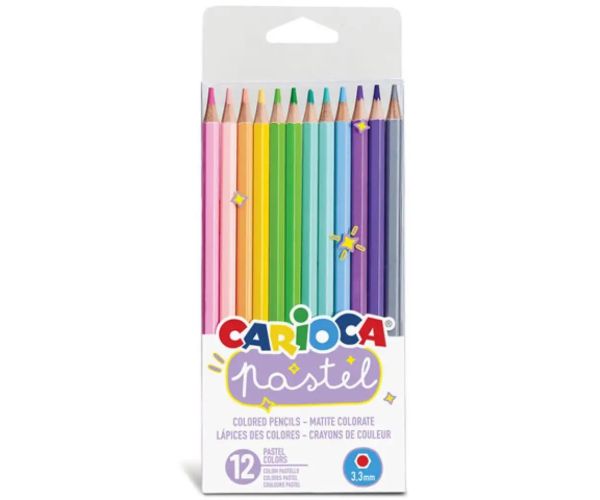 Set creioane colorate culoare pastel 12 bucăți - Carioca