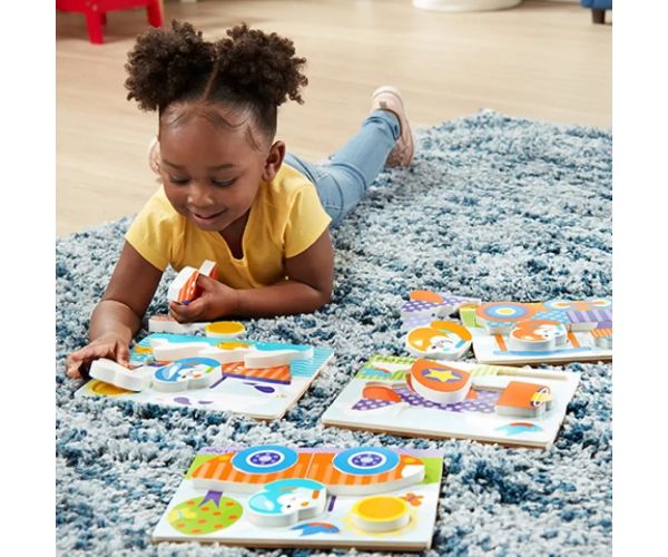 Vehicule lemn puzzle uriaș - Melissa & Doug