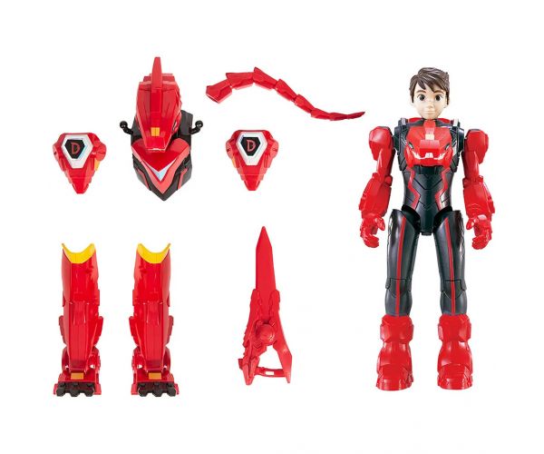 Quantum Heroes: Figurina de acțiune Dinoster Lucio cu armură roșie de 20 cm