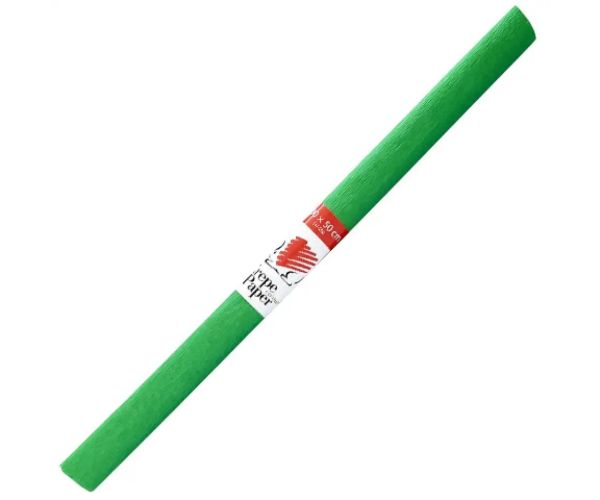 ICO: Süni hârtie creponată culoarea verde 200x50cm