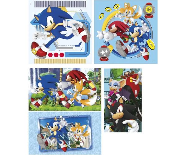 Sonic ariciul 10 în 1 supercolor puzzle - Clementoni