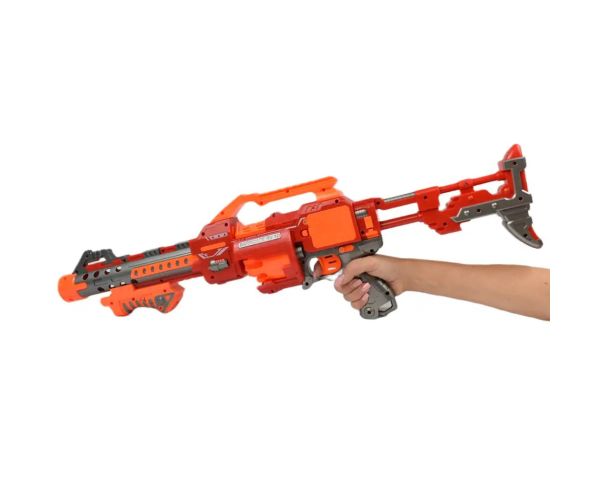 Flames Storm: Pistol electric cu burete gigant roșu cu lumină, magazie rotativă și cartuș 73cm